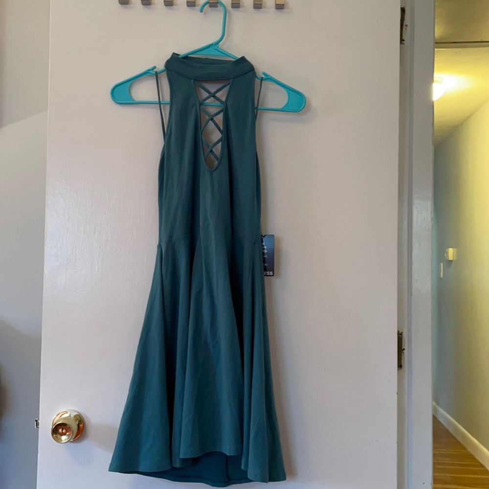 Express teal skater dress NEW